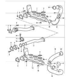 Sistema di scarico 911 TURBO 1984-86