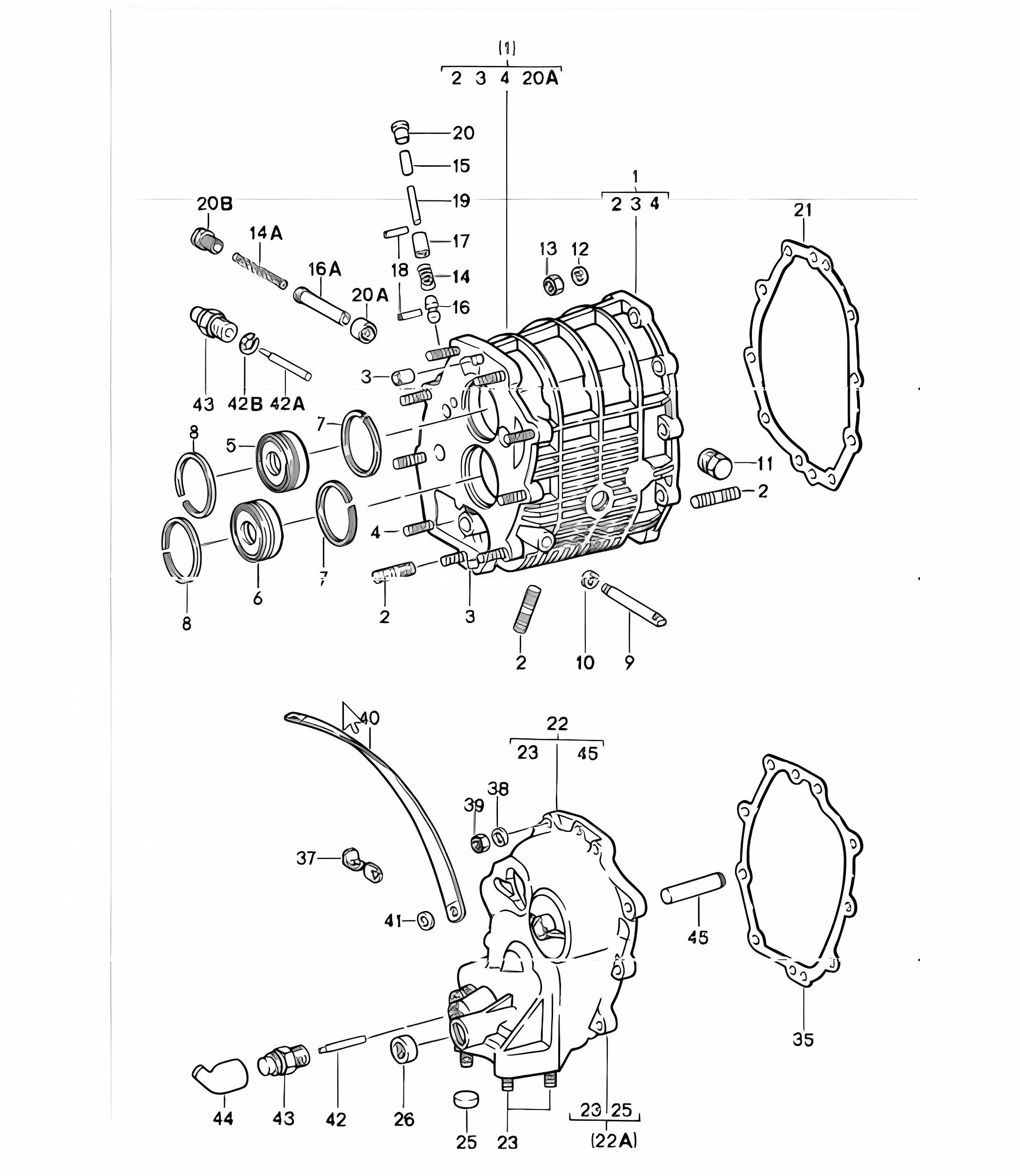 gear housing, transmission cover 911 1984-86