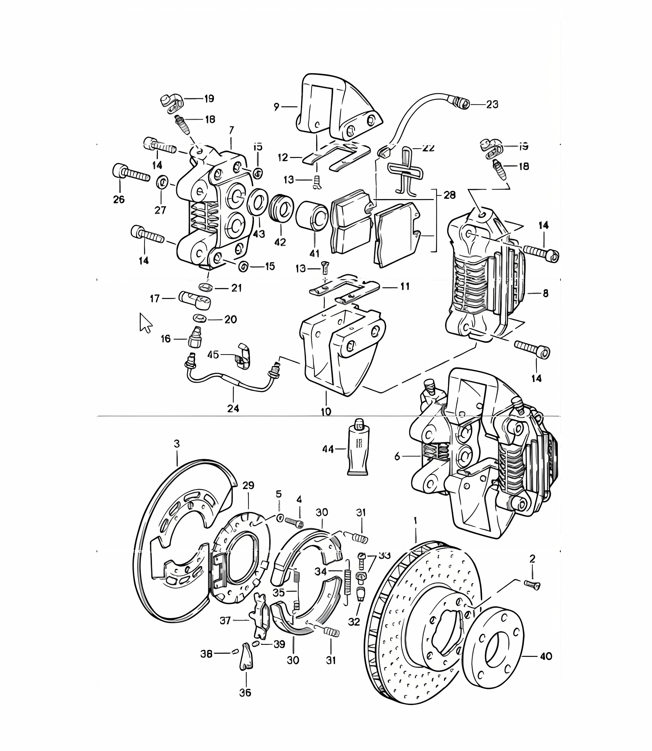 disc brake rear axle 911 TURBO / CARRERA M491 1984-86