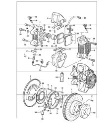 disc brake rear axle 911 TURBO / CARRERA M491 1984-86