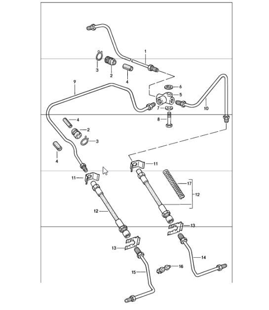 Diagram 604-10 Porsche 996 (911) (1997-2005) Wheels, Brakes