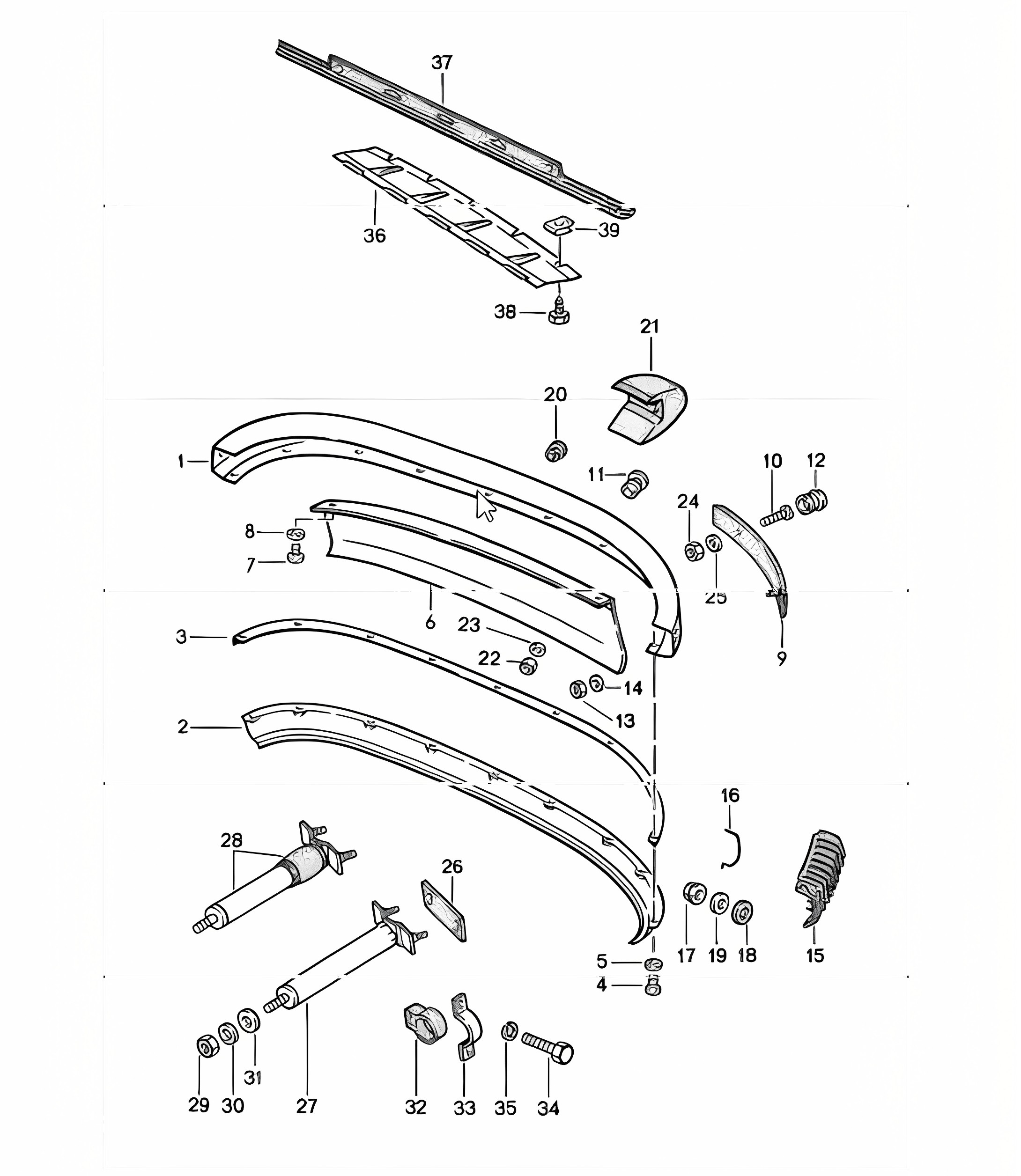 bumper rear 911 1984-86