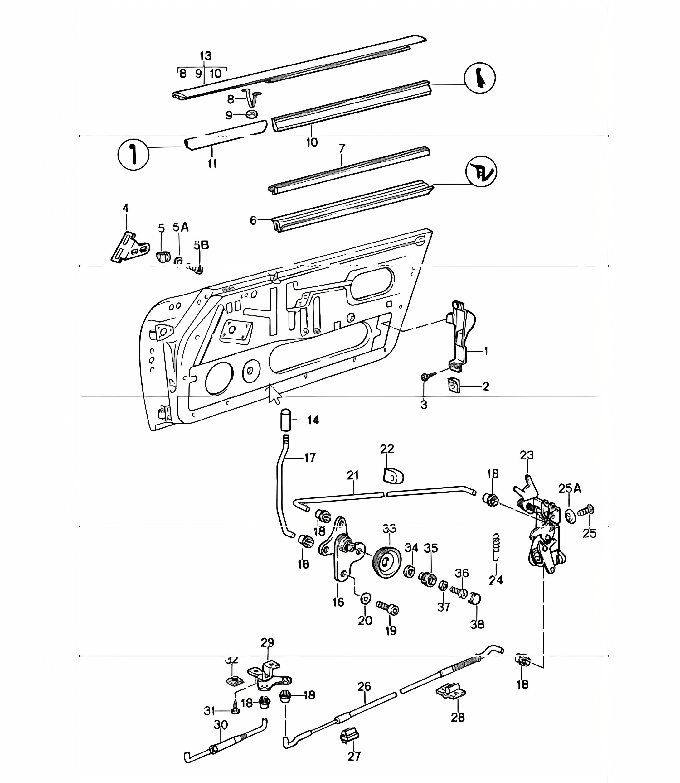 installation parts doors 911 1984-86