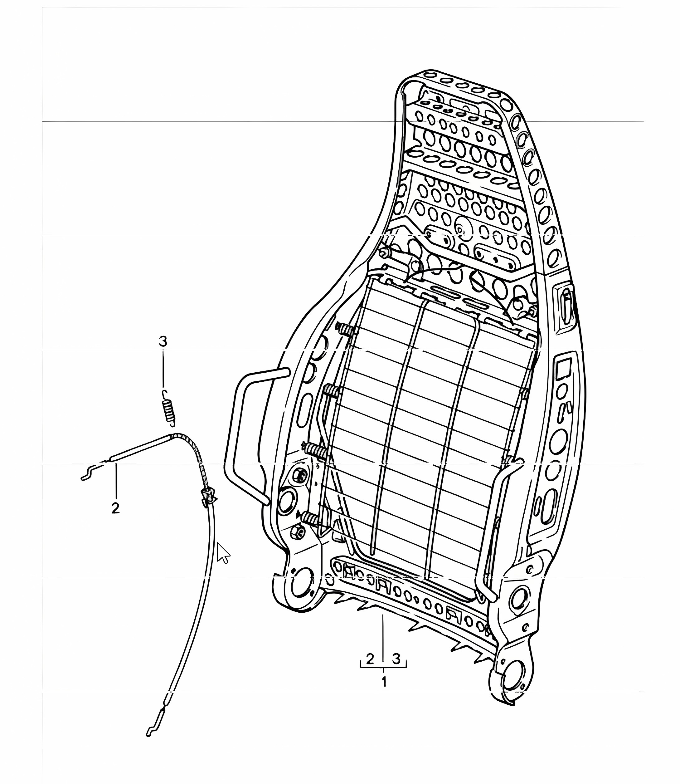 sports seat backrest frame 911 1984-86