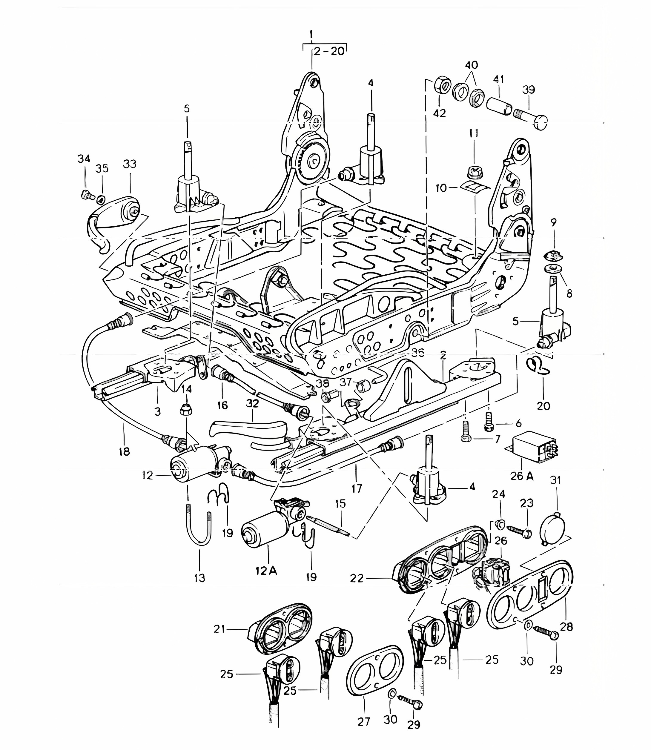 sports seat, seat frame 911 1984-86