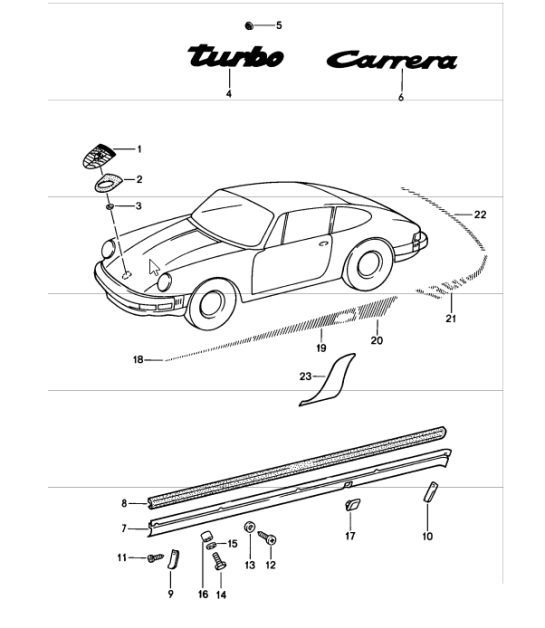 decorative fittings 911 1984-86
