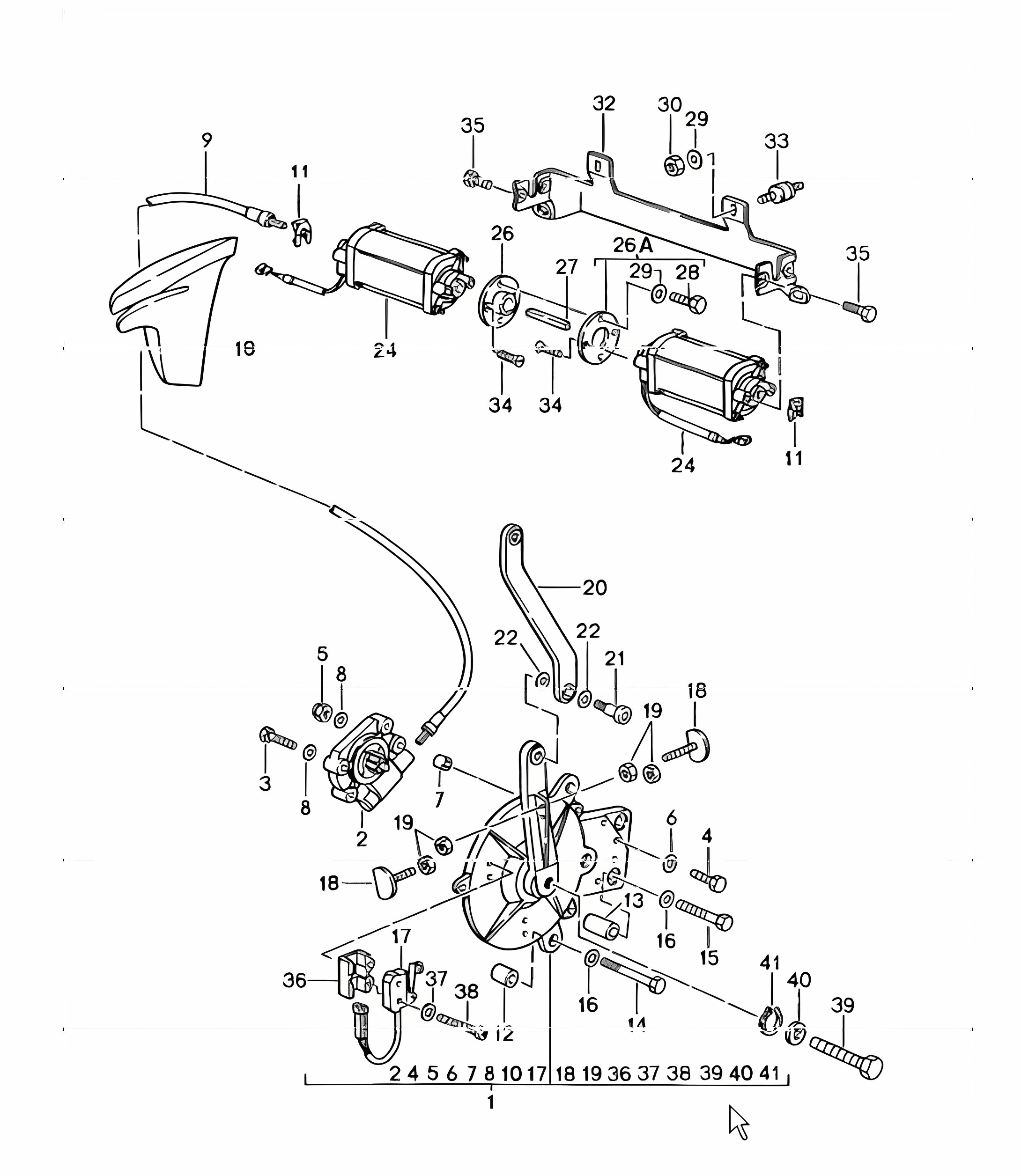 convertible top driving mechanism 911 M439 1986 onwards