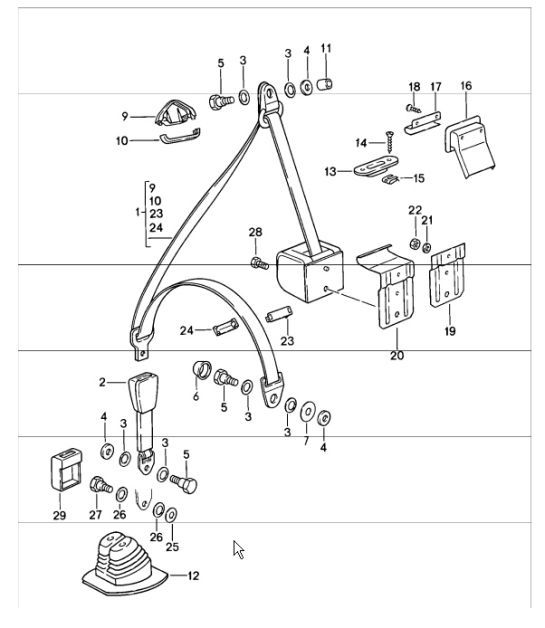 Diagram 812-00 Porsche 996 (911) (1997-2005) Body