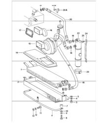accesorios linea refrigerante condensador y otros delantero 911 1984-86