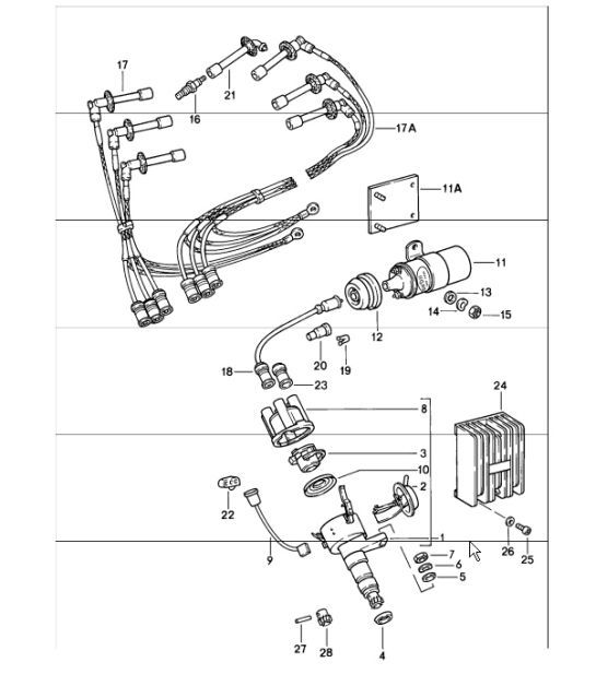 Diagram 901-00 Porsche 996 (911) (1997-2005) Electrical equipment