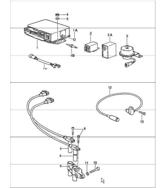 Diagram 901-03 Porsche 997 (911) MK1 2005-2008 Equipo eléctrico