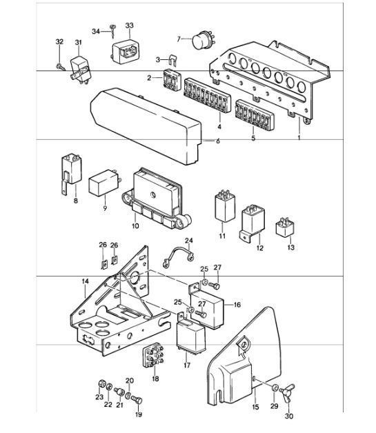 Diagram 902-00 Porsche 997 MK1 Carrera 2S 3.8L 2005-08 Équipement électrique