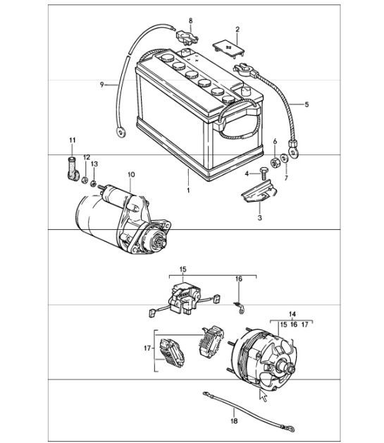 Diagram 902-05 Porsche 911 1984-1986 3.2L Electrical equipment