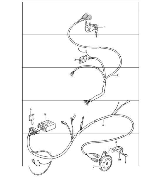 Diagram 910-00 Porsche 997 MKII Carrera C2 3.6L 2009-12 Electrical equipment