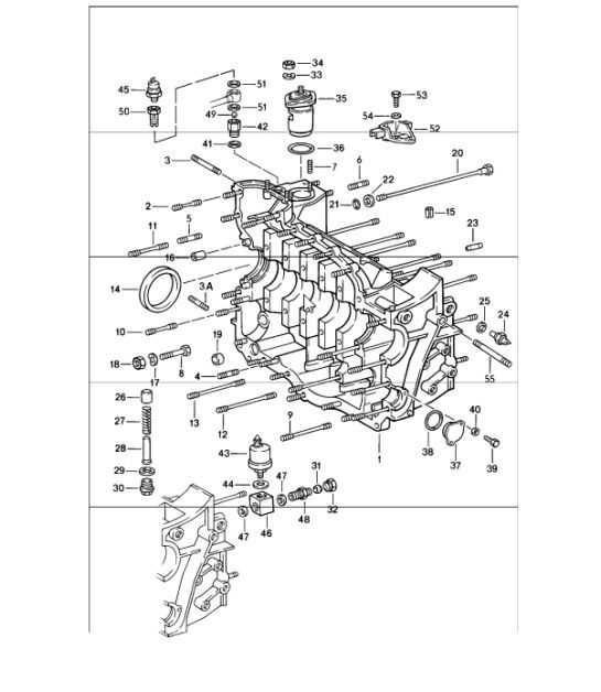 Diagram 101-10 Porsche 996 (911) (1997-2005) Engine