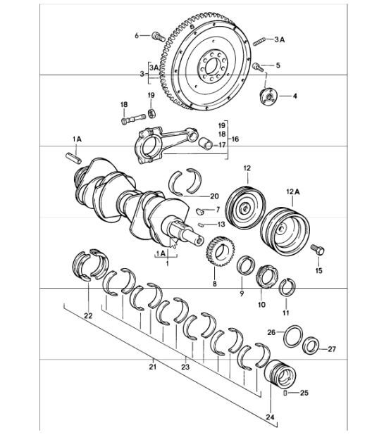 Diagram 102-00 Porsche 997 MK1 GT2 2007-09 Engine