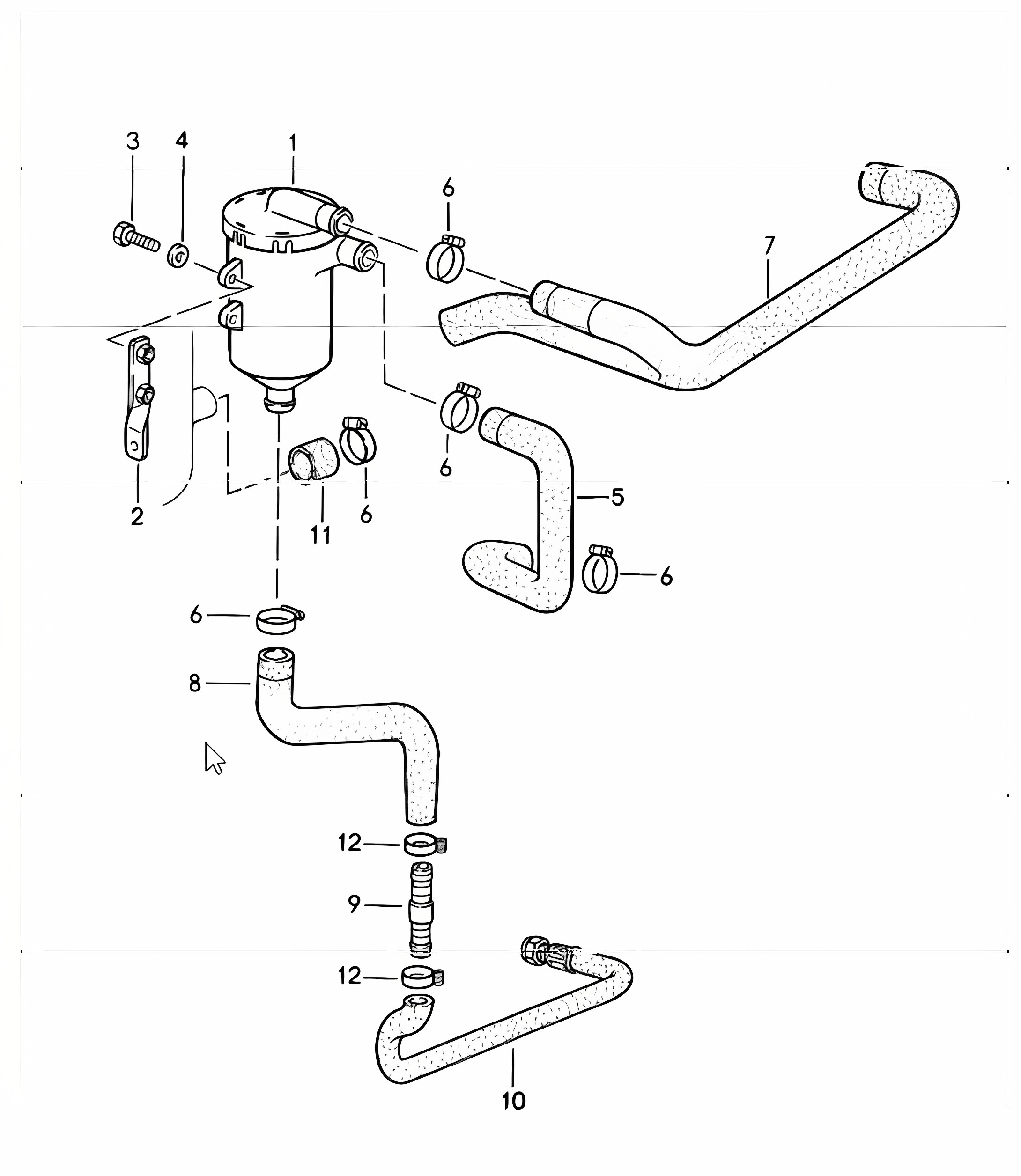 oil separator 911 TURBO 930.66/68 1987-89