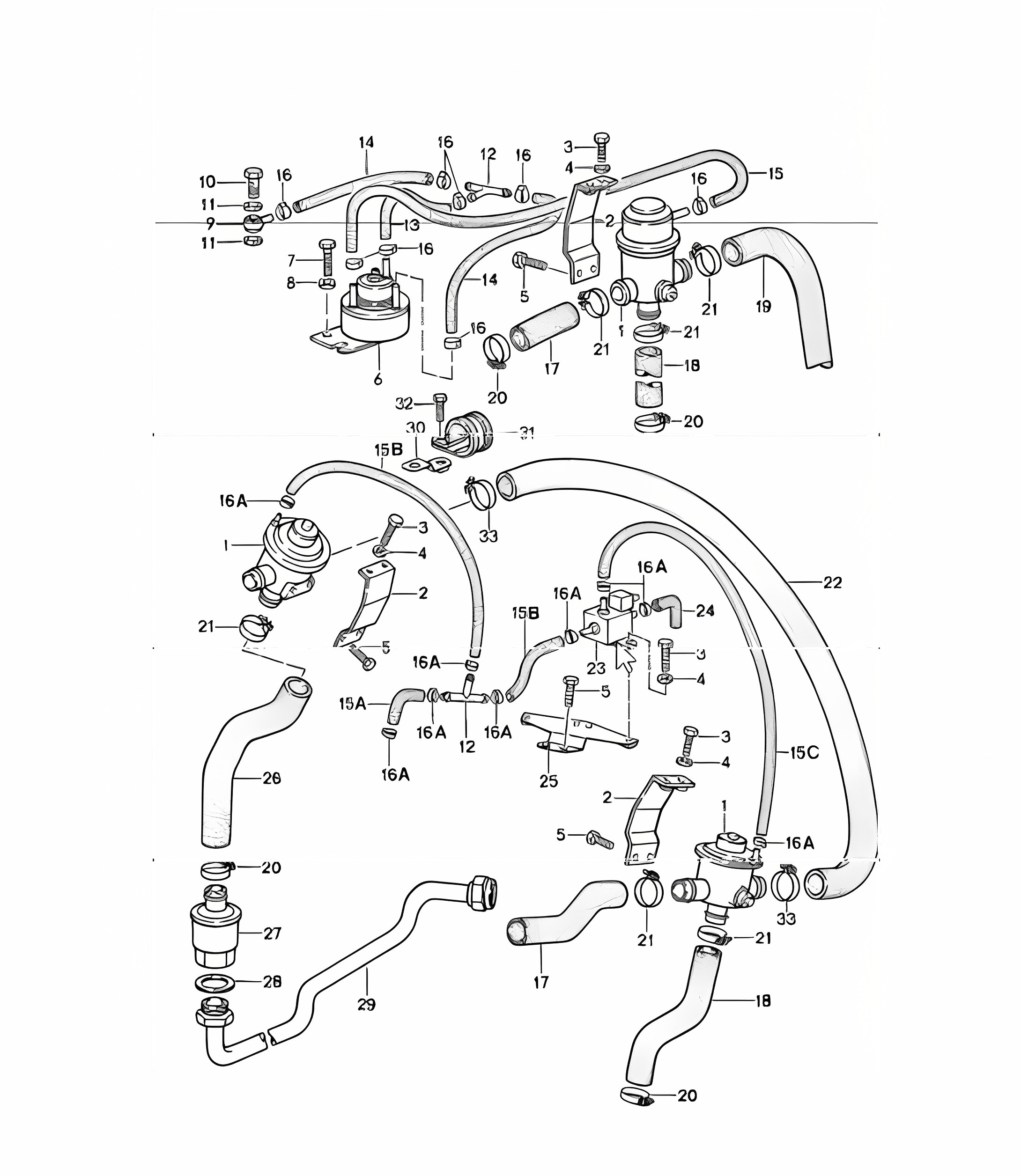 air injection 911 TURBO 930.66/68 1987-89