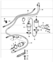 impianto alimentazione posteriore 911 TURBO 930.66/68 1987-89