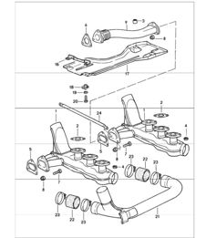 impianto di scarico 911 CARRERA 930.20/25/26 1987-89