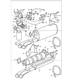 impianto di scarico 911 TURBO 930.66/68 1987-89