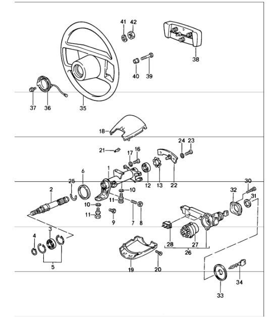 Diagram 403-05 Porsche 993 (911) (1994-1998) Eje delantero, dirección 