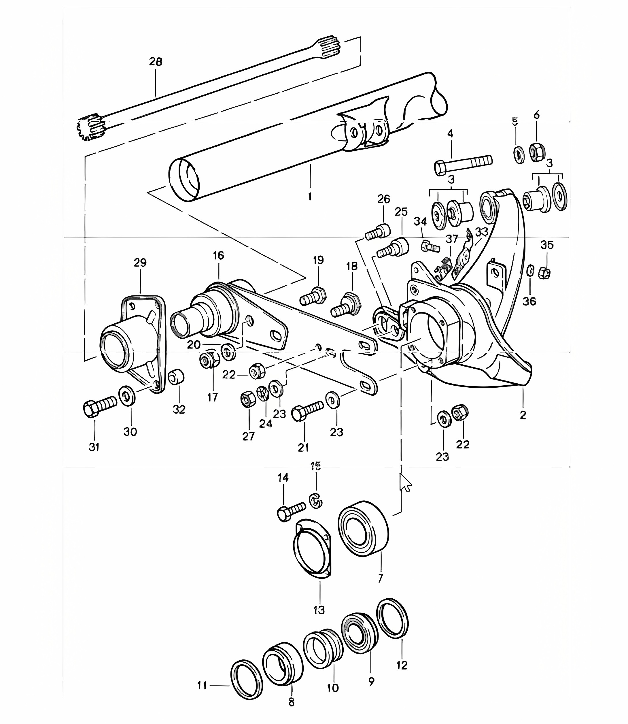rear axle 911 1987-89