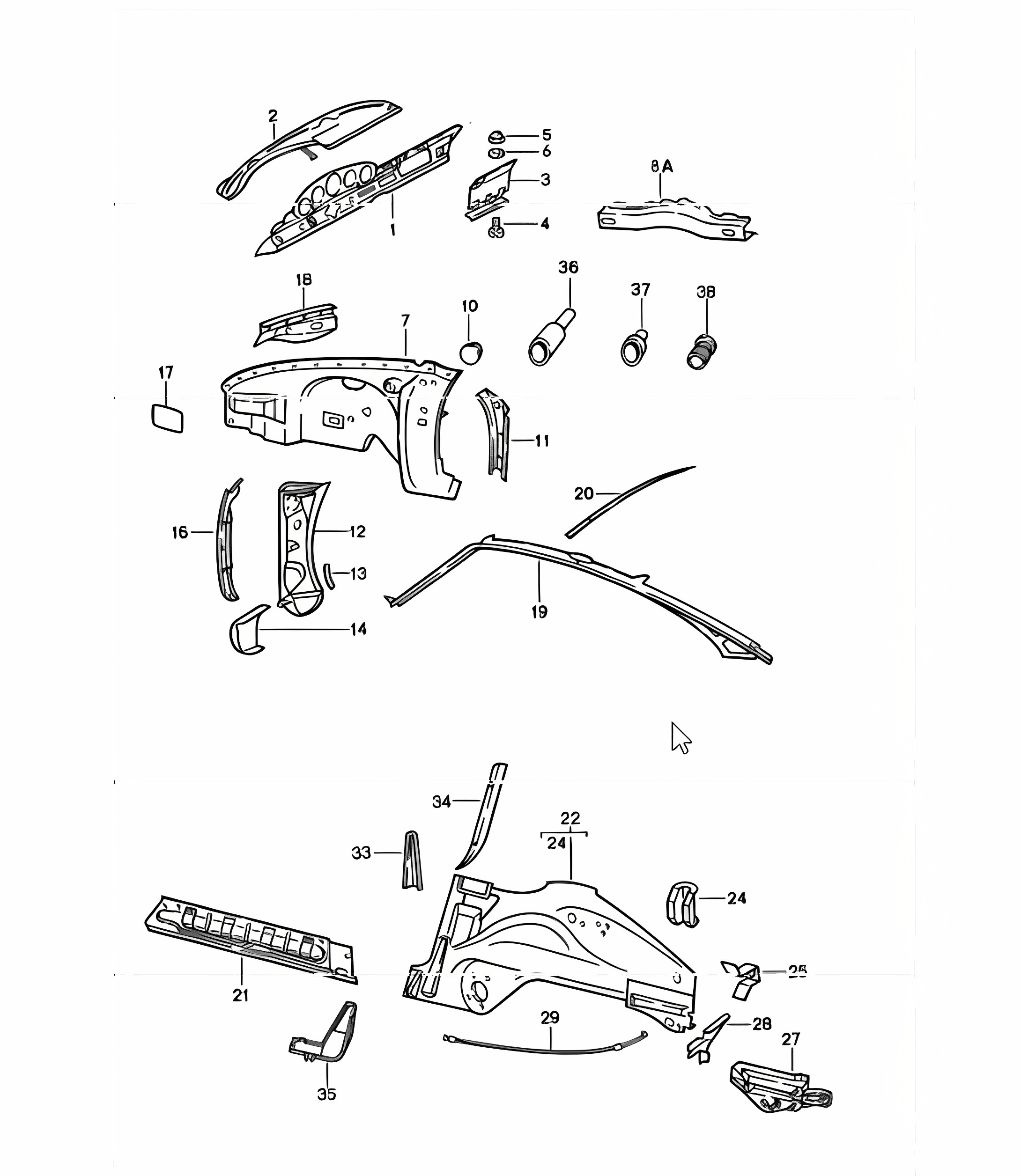 interior panelling 911 1987-89