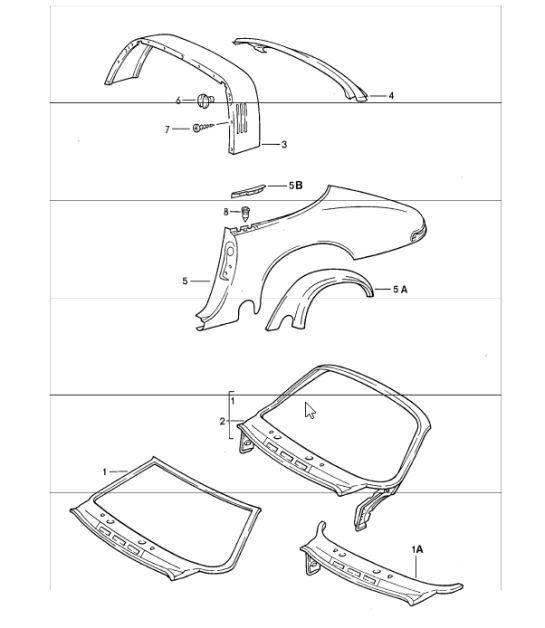 exterior panelling it is necessary to rework 911 TARGA / CABRIO / SPEEDSTER 1987-89
