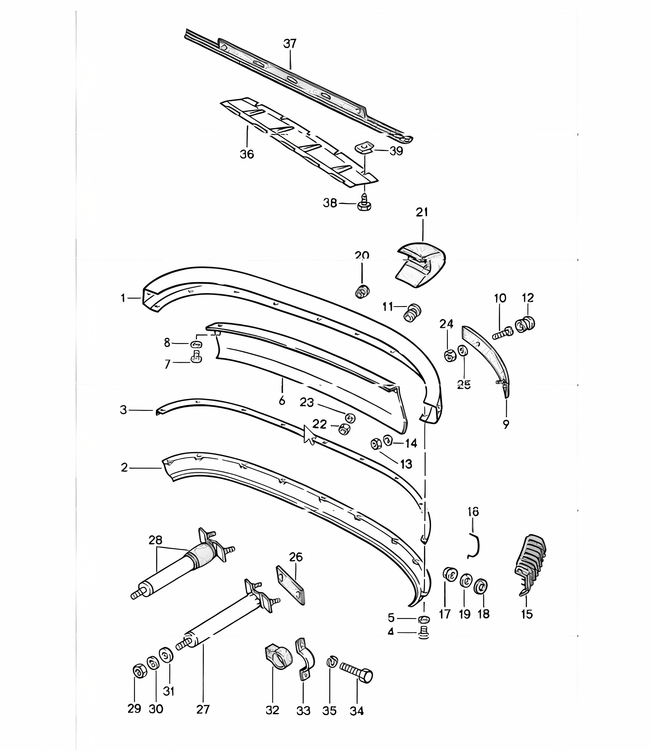 bumper rear 911 1987-89