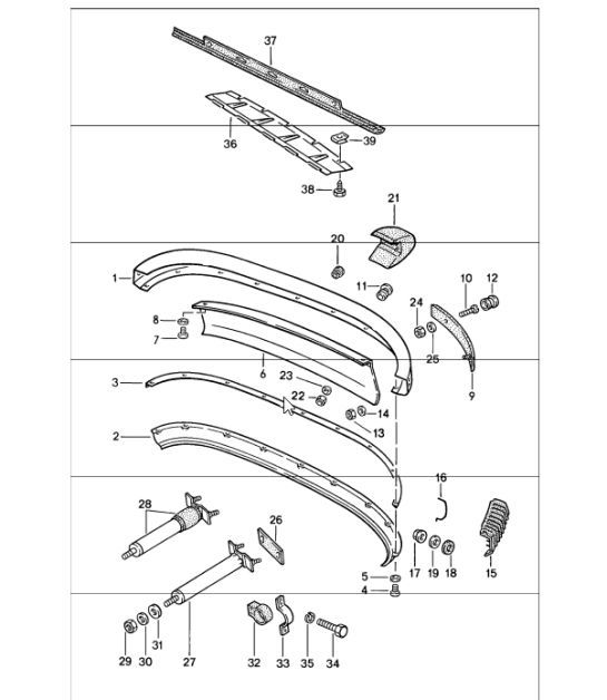 bumper rear 911 1987-89