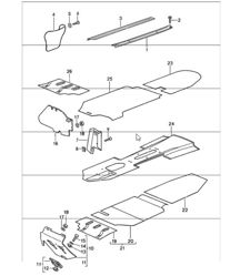rivestimenti vano piedi tappetini staccabili 911 1987-89