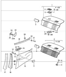 equipaggiamento interno posteriore 911 1987-89 COUPE / TARGA