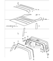 interior equipment roof roll bar 911 1987-89 COUPE / TARGA