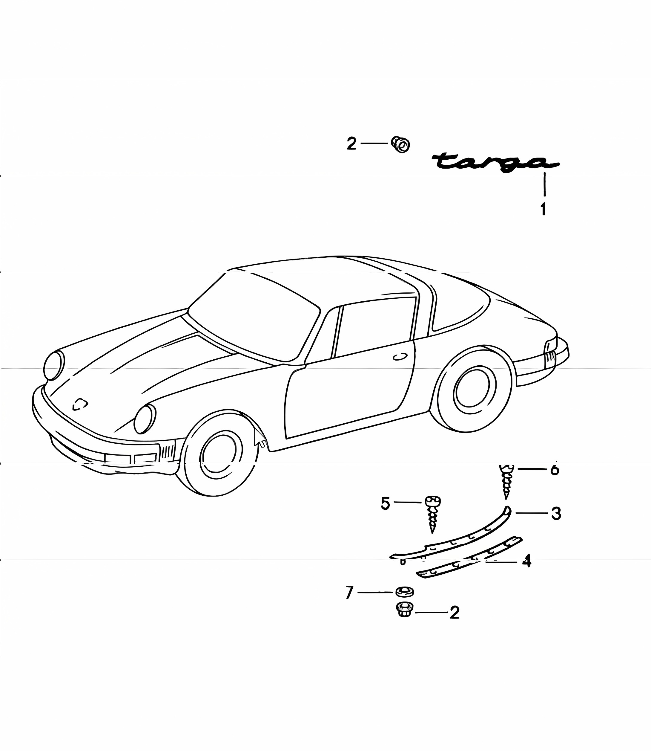 decorative fittings 911 TARGA 1987-89