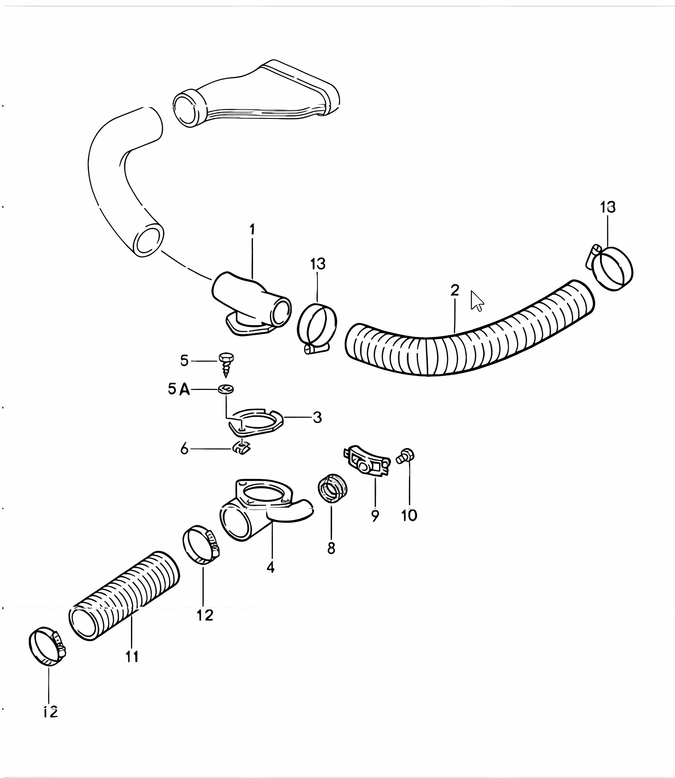cooling air duct Left-Hand Drive Cars 911 1987-89