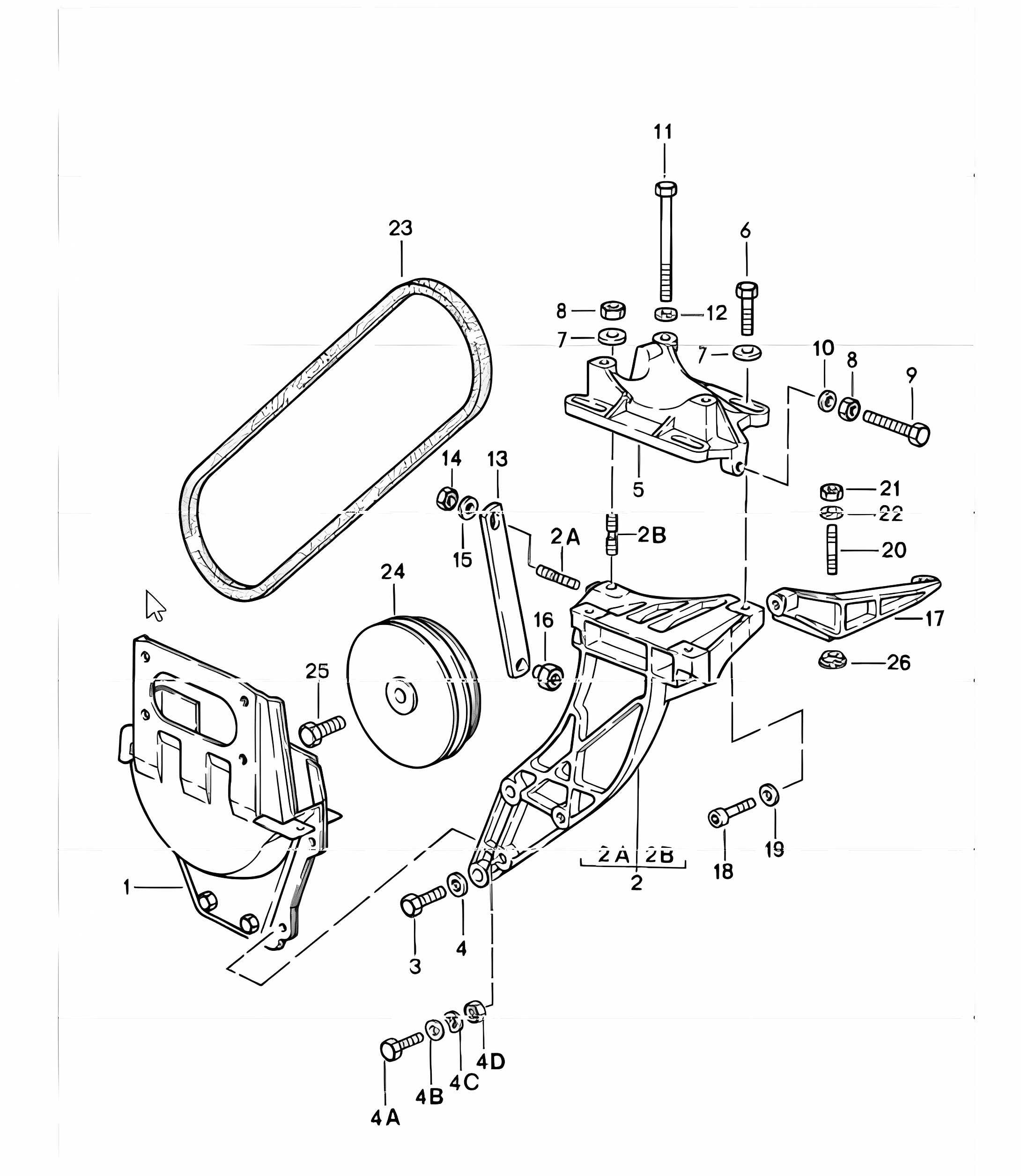 compressor mounting driving mechanism 911 1987-89