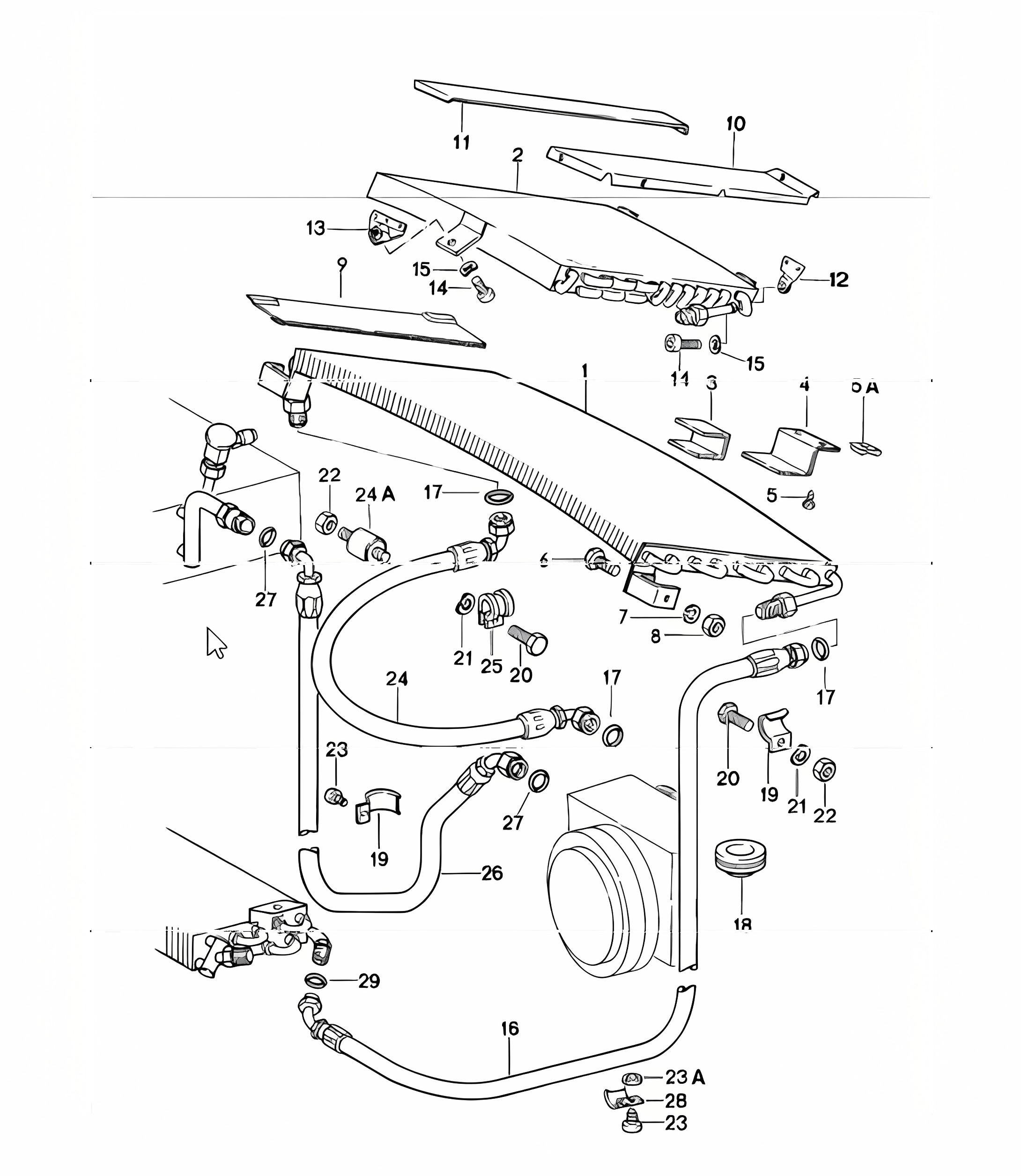 condenser lines accessories and others REAR 911 1987-89