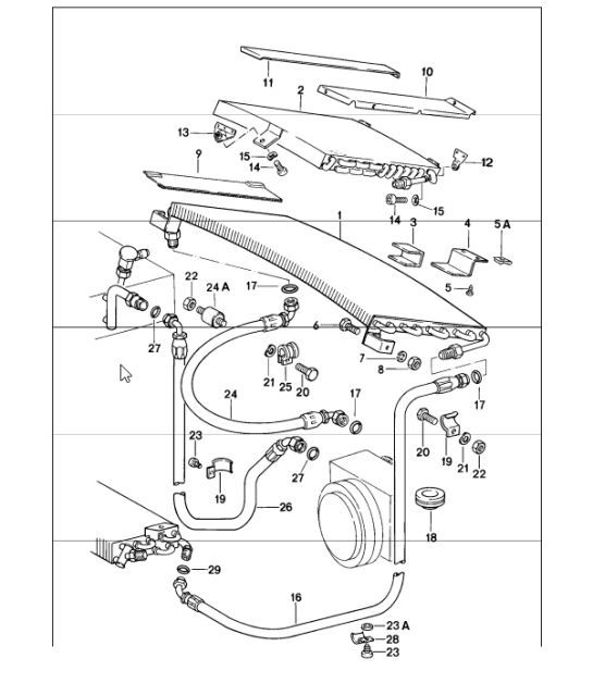 condenser lines accessories and others REAR 911 1987-89