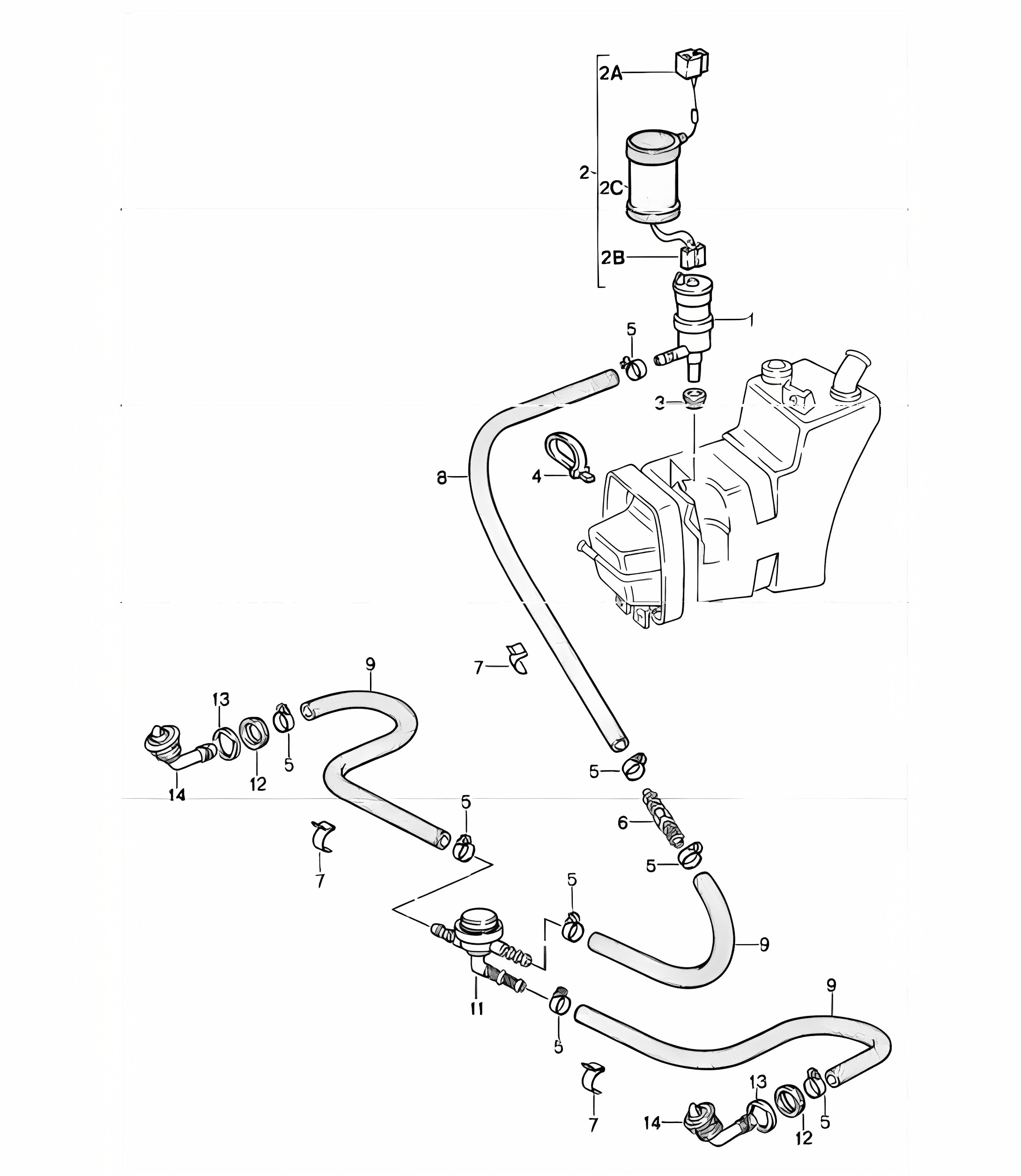 headlight washer system 911 1987-89