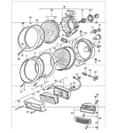 headlamp 911 1987-89