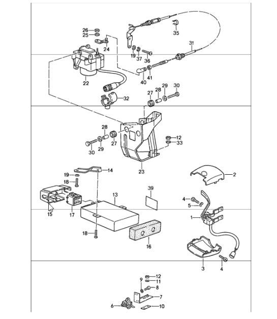 Diagram 907-01 Porsche 993 (911) (1994-1998) Équipement électrique