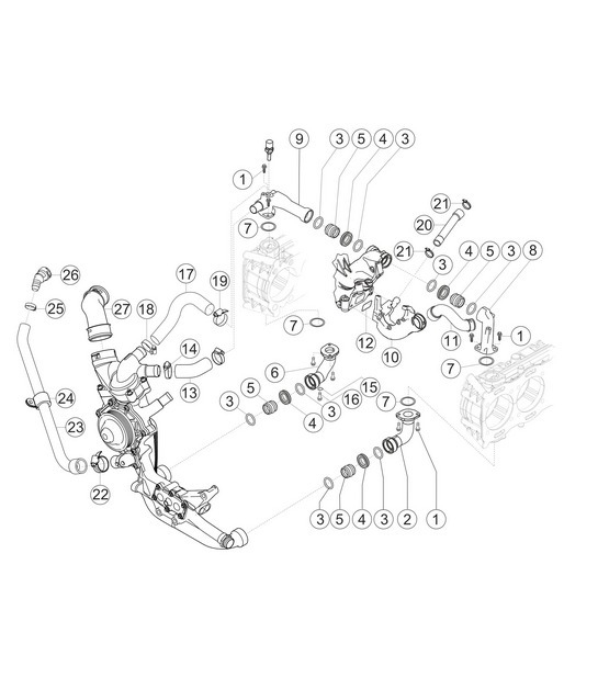 Engine water circuit 911 (991) GT3 CUP 2016