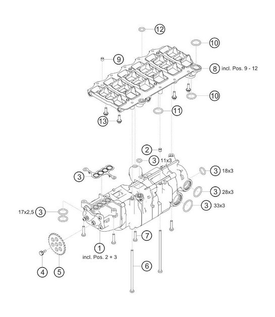 Diagram 1.1-11 Porsche 991.1 Carrera C4 3.4L (350 Bhp) 2012-16 Engine