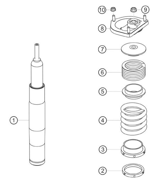 Diagram 4.4-04 Porsche Cayenne 9PA (955) 2003-2006 Front Axle, Steering 