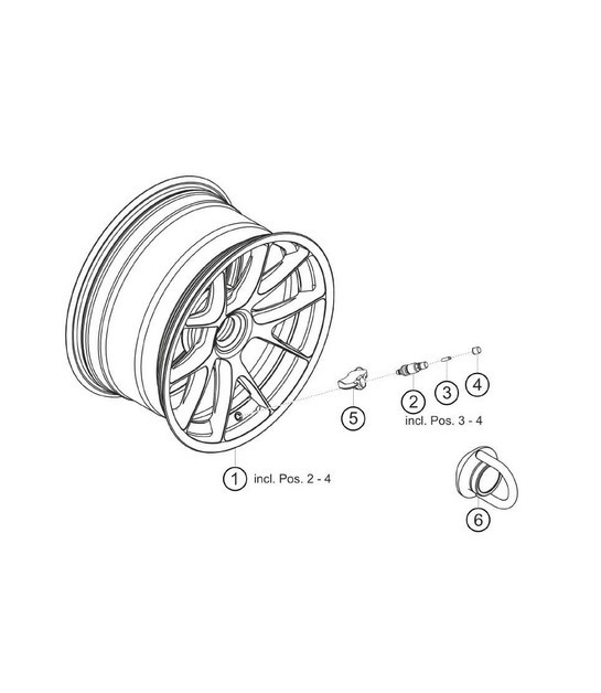 Diagram 6.6-01 Porsche 997 MKII GT3 / GT3 RS 2010-11 Wheels, Brakes