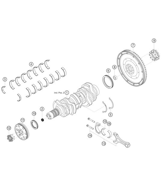 Diagram 1.1-03 Porsche 991 (911) MK1 2012-2016 Engine