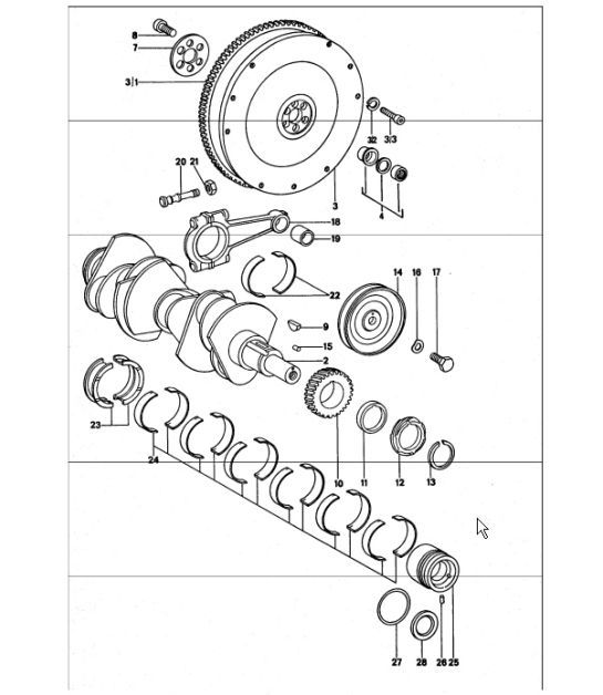 Diagram 102-00 Porsche Boxster 986/987/981 (1997-2016) Engine