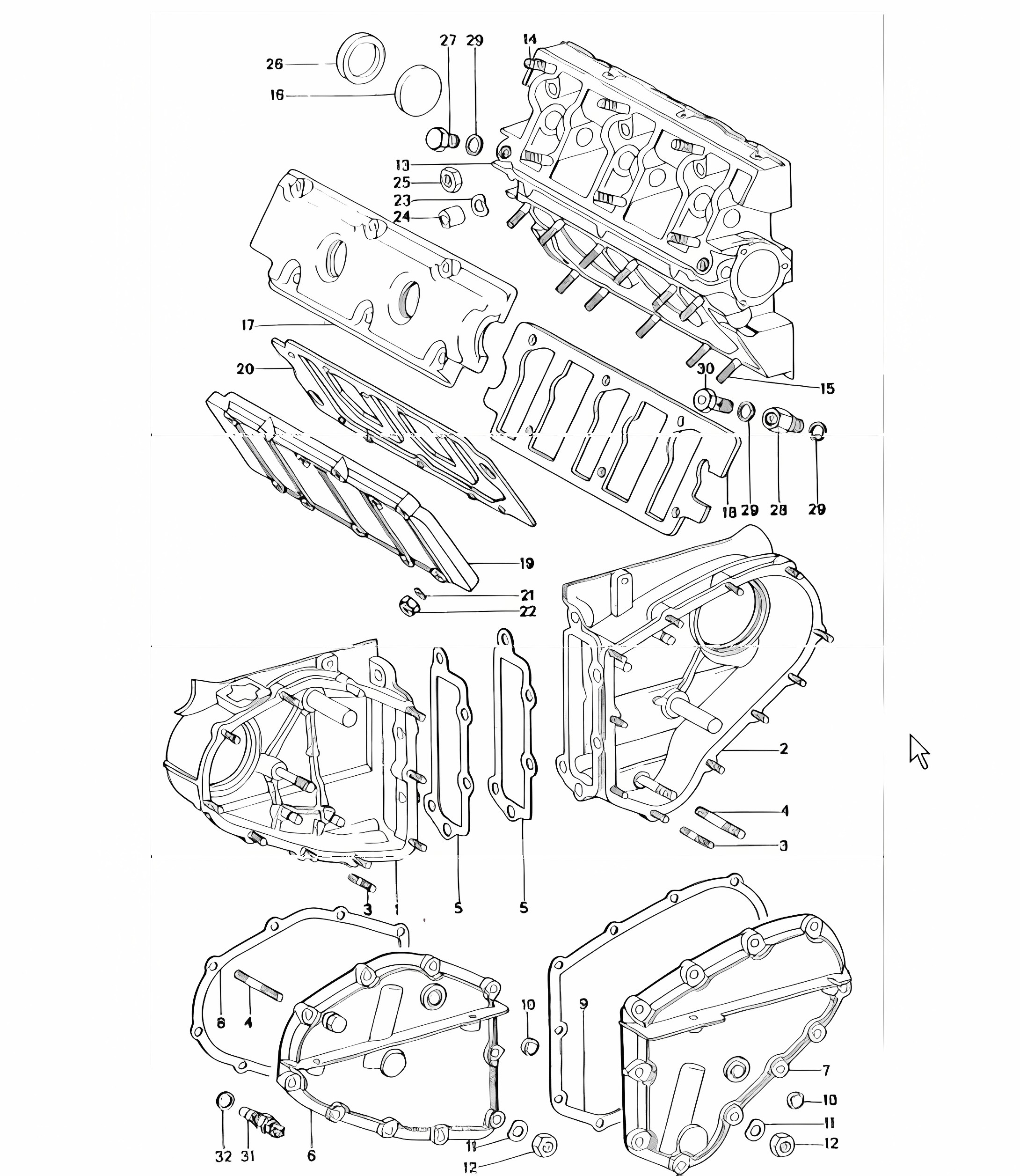 chain case, camshaft housing 911 TURBO 1975-77