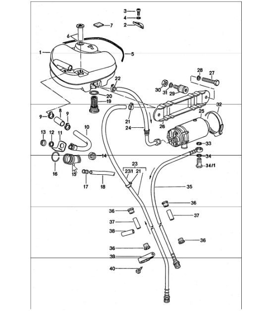 Diagram 201-00 Porsche 957 Cayenne S / GTS 4.8L 2007-10 Fuel System, Exhaust System